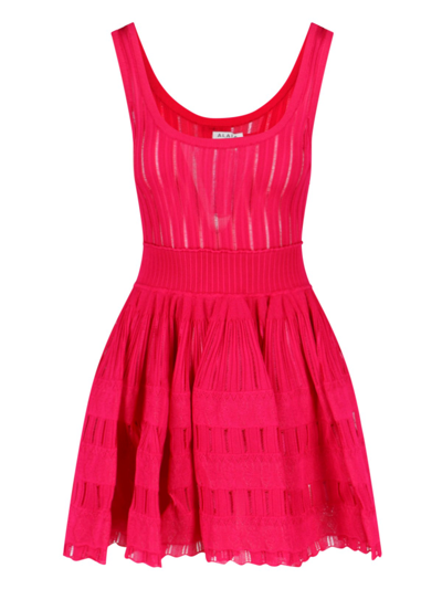 Shop Alaïa 'crinoline' Midi Dress In Pink