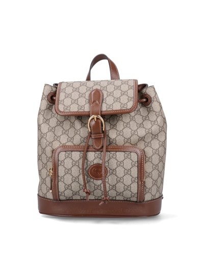 Shop Gucci 'gg' Backpack In Brown