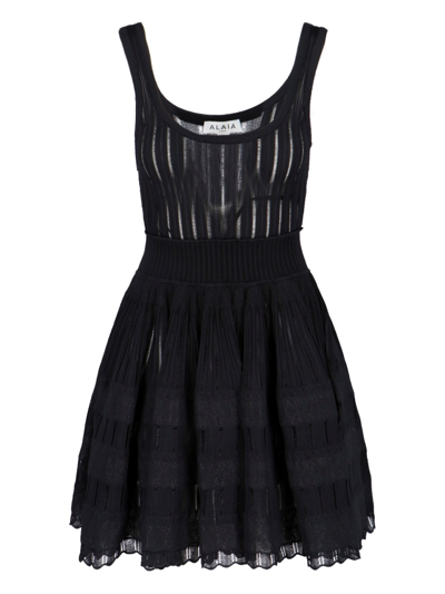 Shop Alaïa 'crinoline' Midi Dress In Black  