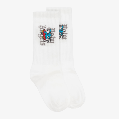 Shop Palm Angels Boys White Keith Haring Cotton Socks