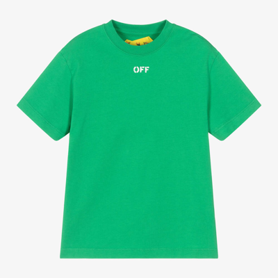Shop Off-white Green Cotton T-shirt