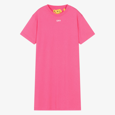 Shop Off-white Teen Girls Pink T-shirt Dress