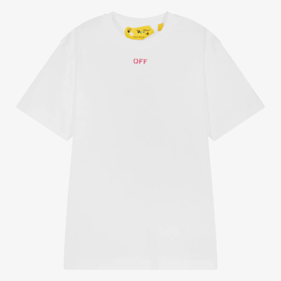 Shop Off-white Teen White Cotton T-shirt