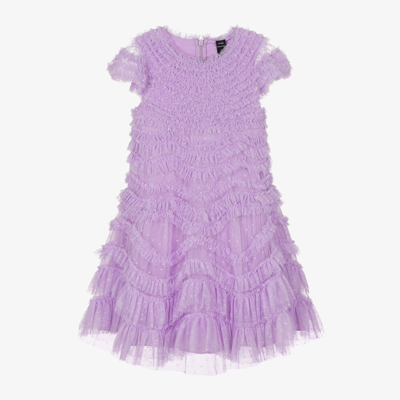 Shop Needle & Thread Girls Lilac Purple Tulle Ruffle Dress