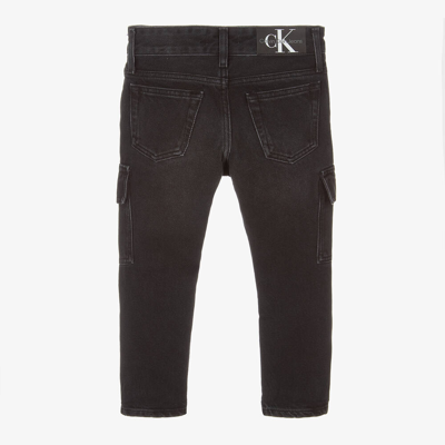 Shop Calvin Klein Boys Washed Black Denim Dad Jeans