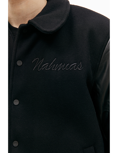Shop Nahmias Miracle Academy Varsity Bomber Jacket In Black