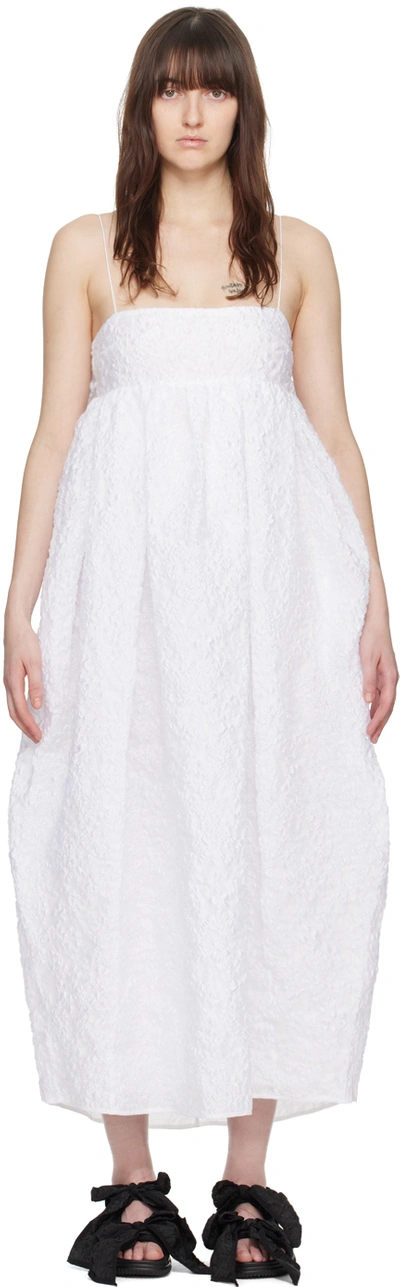 Shop Cecilie Bahnsen White Vilma Midi Dress