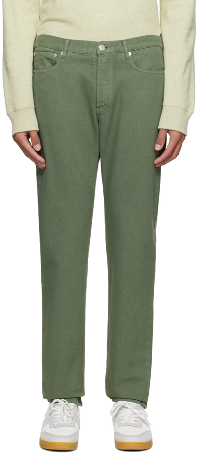 Shop Apc Green Petit New Standard Jeans In Kai Forest Green