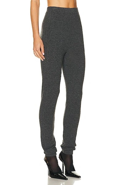 Saint Laurent Pure Cashmere Leggings With Elastic Waistband In Gris Chine Moyen