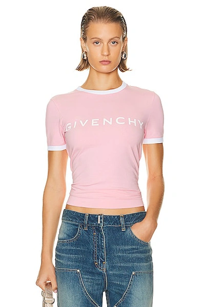 Shop Givenchy Ringer T Shirt In Flamingo