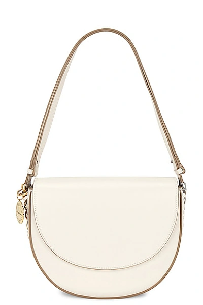 Shop Stella Mccartney Medium Flap Shoulder Bag In Pure White