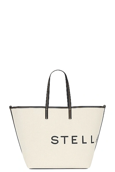 Shop Stella Mccartney Salt And Pepper Canvas Tote Bag In Ecru