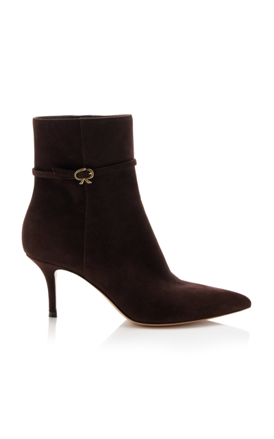 Shop Gianvito Rossi Suede Ankle Boots In Brown
