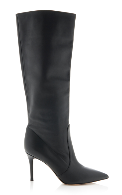 Shop Gianvito Rossi Hansen Leather Knee Boots In Black