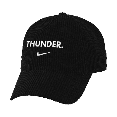Shop Nike Oklahoma City Thunder Icon Edition  Unisex Nba Corduroy Campus Cap In Black