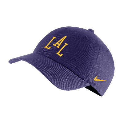 Shop Nike Los Angeles Lakers City Edition  Unisex Nba Adjustable Cap In Purple