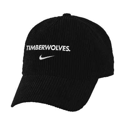 Shop Nike Minnesota Timberwolves Icon Edition  Unisex Nba Corduroy Campus Cap In Black