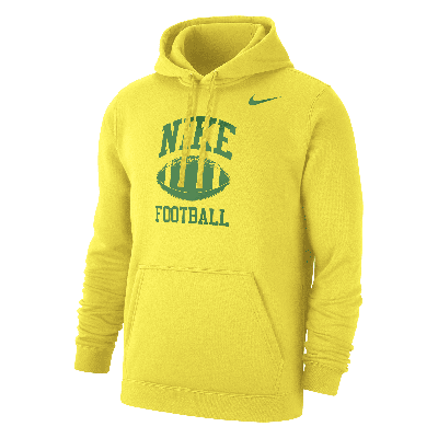 Shop Nike Men's Football Club Fleece Hoodie In Yellow