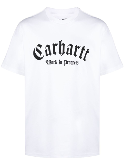 Shop Carhartt Logo Organic Cotton T-shirt In White