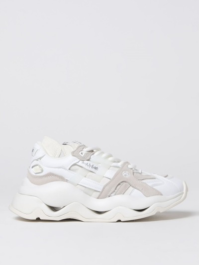 Shop Acupuncture Acu Wave Leather And Velvet Sneakers In White