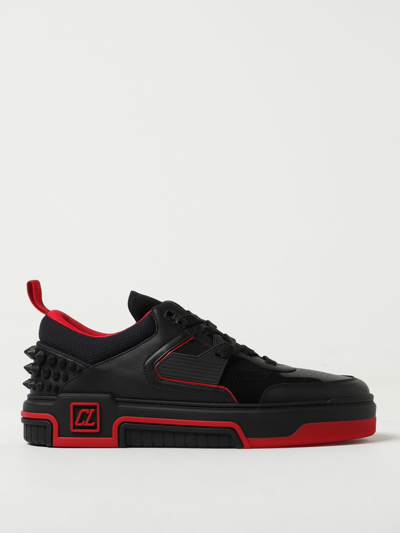 Shop Christian Louboutin Astroloubi Sneakers In Leather And Mesh In Black