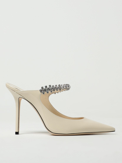 Shop Jimmy Choo Bing Patent Leather Mules In Yellow Cream