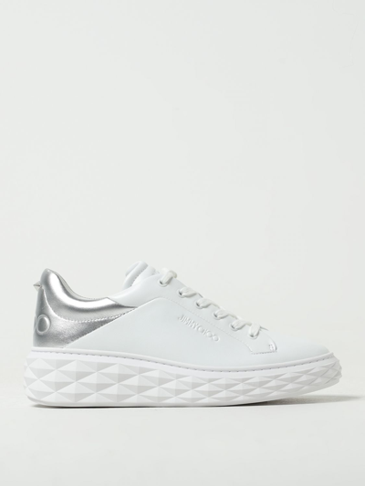 Shop Jimmy Choo Diamond Leather Sneakers In White