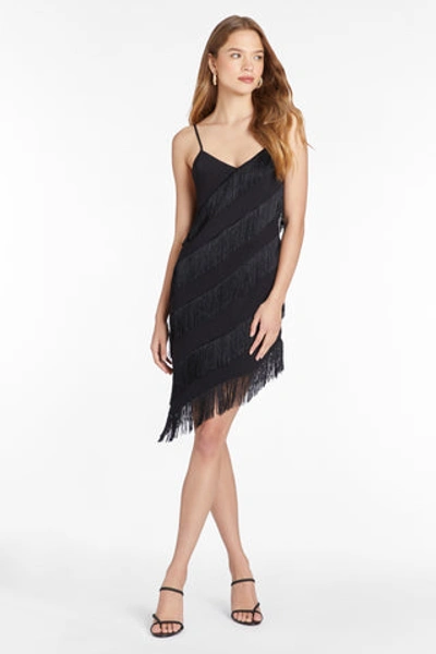 Shop Amanda Uprichard Belladonna Dress With Fringe In Black