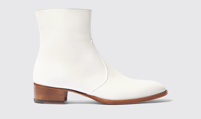 Scarosso Warren Chelsea Boots In White - Calf