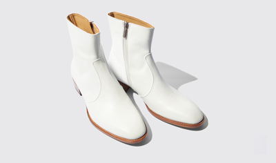 Scarosso Warren Chelsea Boots In White - Calf