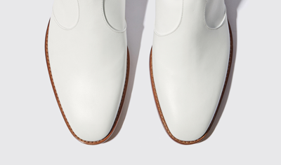 Scarosso Warren Chelsea Boots In White - Calf