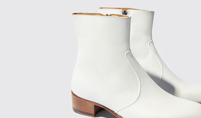 Scarosso Warren Chelsea Boots In White - Calf