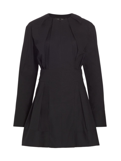 Shop Proenza Schouler Women's Long-sleeve Poplin Minidress In Black