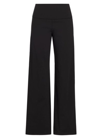 Shop Splits59 Women's Harper Stripe Jersey Wide-leg Yoga Pants In Black White