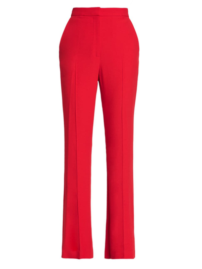 Shop Alexander Mcqueen Women's High-rise Boot-cut Trousers In Lust Red