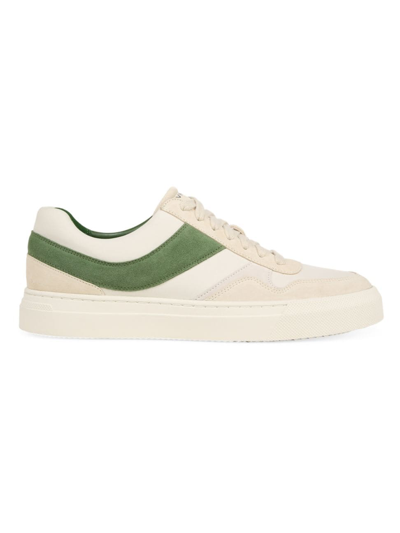 Shop Vince Men's Warren Leather Low-top Sneakers In Green White