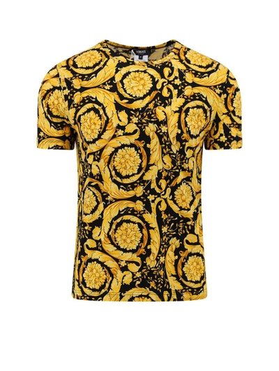Shop Versace T-shirt In Gold