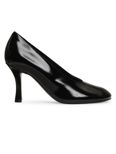 Shop Burberry Women's Baby 65mm Leather Pumps In Black