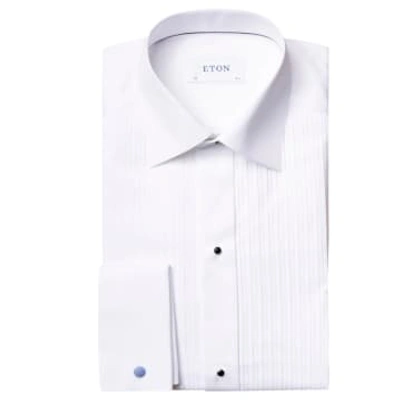 Shop Eton Plissé Tuxedo Slim Fit Shirt In White
