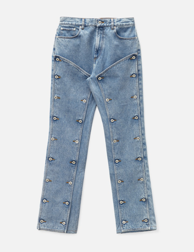 Shop Y/project Snap Off Jeans In Blue