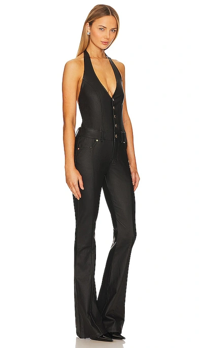 Retroféte Button-down V-neck Jumper In Black