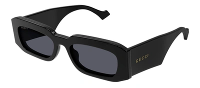Shop Gucci Gg1426s 001 Rectangle Sunglasses In Grey