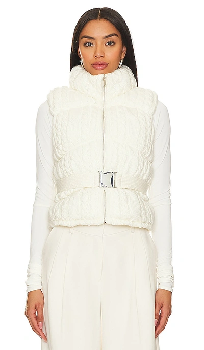 Shop Camila Coelho Eissa Knit Puffer Vest In Ivory