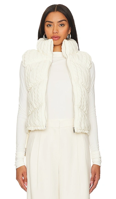Shop Camila Coelho Eissa Knit Puffer Vest In Ivory