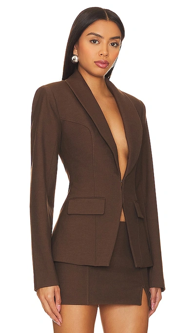 Camila Coelho Mireia Tailored Jacket In Brown