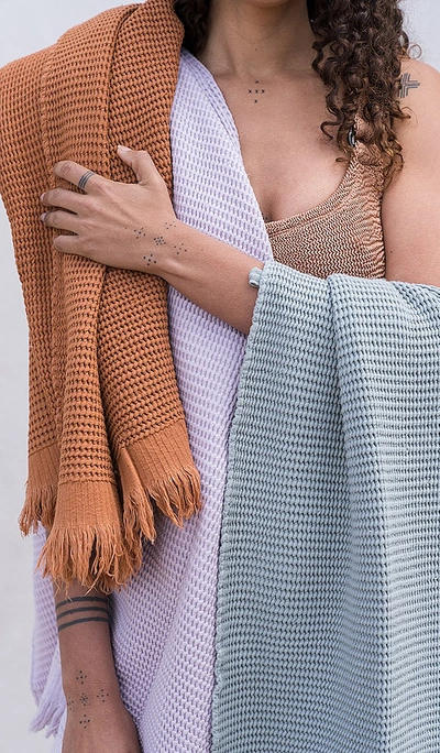 House No. 23 Ella Waffle Towel In Sedona