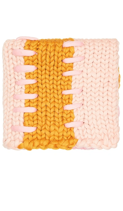 Shop Hope Macaulay Bella Colossal Knit Blanket In Pink Multi