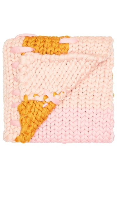 Shop Hope Macaulay Bella Colossal Knit Blanket In Pink Multi