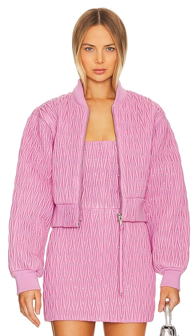 Shop Retroféte Morgana Leather Jacket In Begonia Pink