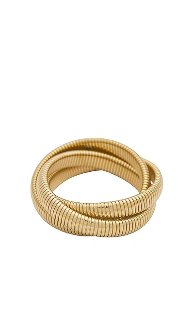 By Adina Eden Chunky Triple Intertwined Snake Bracelet In Gold